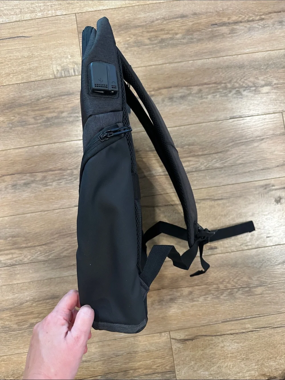 Black Men's Travel Backpack with UAE Emblem
